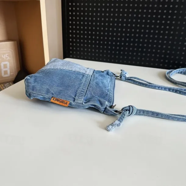 Vintage Denim Crossbody Bag – Casual Lightweight Shoulder Purse for Women, Trendy Everyday Messenger Bag