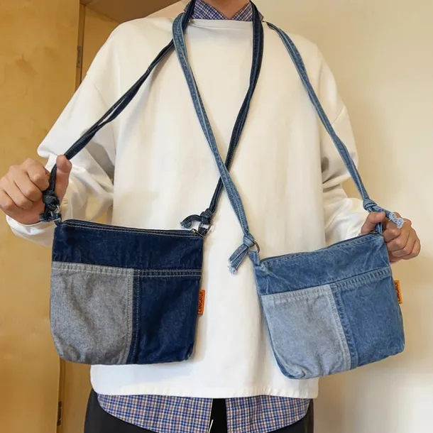 Vintage Denim Crossbody Bag – Casual Lightweight Shoulder Purse for Women, Trendy Everyday Messenger Bag