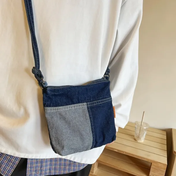 Vintage Denim Crossbody Bag – Casual Lightweight Shoulder Purse for Women, Trendy Everyday Messenger Bag