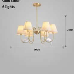 Vintage Gold Brass 6/8/10-Lights Sputnik Chandelier Unique Flared Fabric Shade During Light Unique Metal Gooseneck Ceiling Lamp for Living Room Hallway-Copper