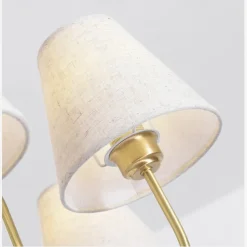 Vintage Gold Brass 6/8/10-Lights Sputnik Chandelier Unique Flared Fabric Shade During Light Unique Metal Gooseneck Ceiling Lamp for Living Room Hallway-Copper