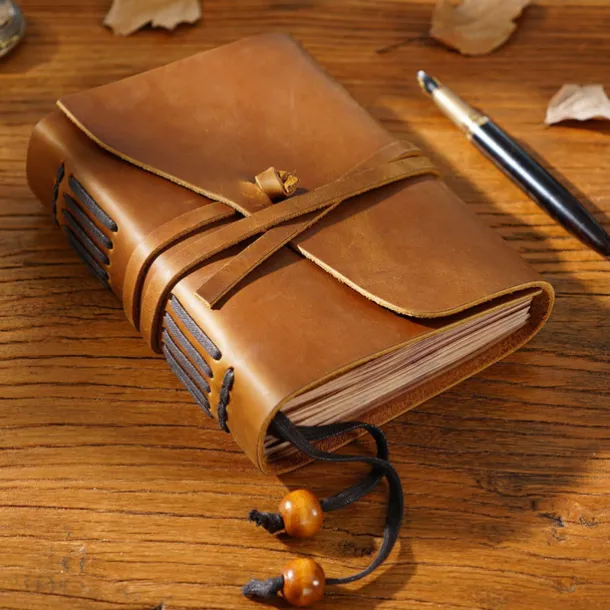 Vintage Leather Journal, Retro Leather bound Notebook, Handmade Writing Notebook Business/Travel