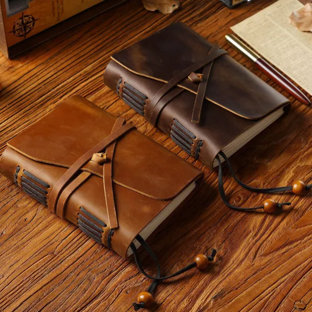 Vintage Leather Journal, Retro Leather bound Notebook, Handmade Writing Notebook Business/Travel