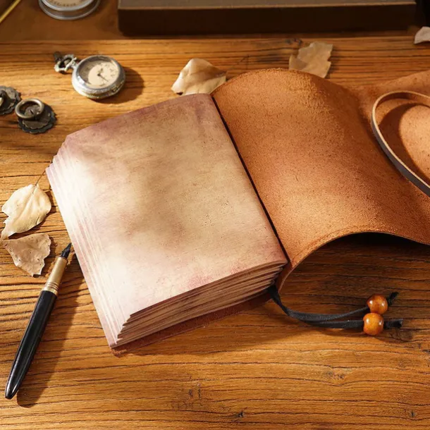 Vintage Leather Journal, Retro Leather bound Notebook, Handmade Writing Notebook Business/Travel