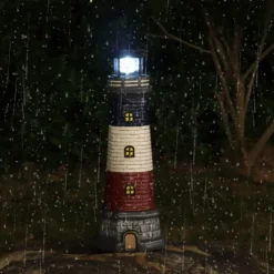Vintage Lighthouse Outdoor Garden Waterproof Solar Resin Lighthouse Decoration Courtyard Light Landscape Light Projection Light Spot Light