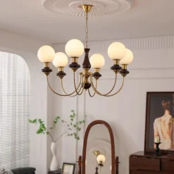 Vintage Living Room Hanging Lamps for Ceiling Magic Beans Pendant Light Luxury Shop Villa Chandelier Loft Room Decor Home Lustre 3/6/8-Light 85-265V