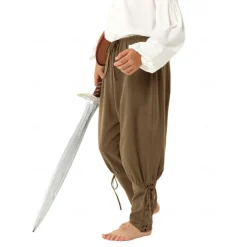 Vintage Medieval Renaissance Shorts Pirate Pants Crusader Ranger Solid Color Fancy Dress Boys' Pirate Fantasy Masquerade Casual Daily Kid's Pants Summer