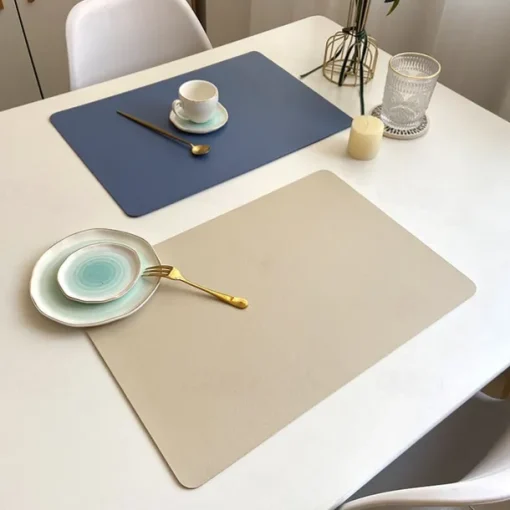 Vinyl Placemat Waterproof Pu Leather Heat Resistant Dining Table Place Table Plate Mat Xmas Decor Fall Kitchen Table Mats Indoor Outdoor