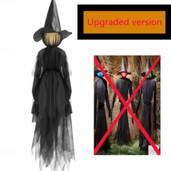 Voice Control with Sound Halloween Colorful Gradient Witch Ghost Atmosphere Layout Scene Decoration Props Lawn Floor Lamp