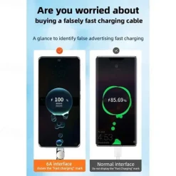 120W 3 in 1 Super Fast Charging Cable Micro USB Type c Gaming180° Rotating Data Cable For Huawei Smart Phone Silicone Cable