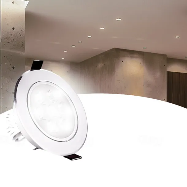 7W 7 LEDs Recessed LED Downlights Ceiling Lights, Warm White/Cold White, 85-265V for Home/Office Easy Install 1pc
