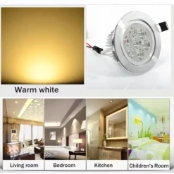 7W 7 LEDs Recessed LED Downlights Ceiling Lights, Warm White/Cold White, 85-265V for Home/Office Easy Install 1pc