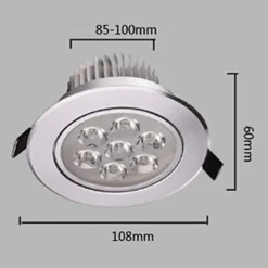 7W 7 LEDs Recessed LED Downlights Ceiling Lights, Warm White/Cold White, 85-265V for Home/Office Easy Install 1pc