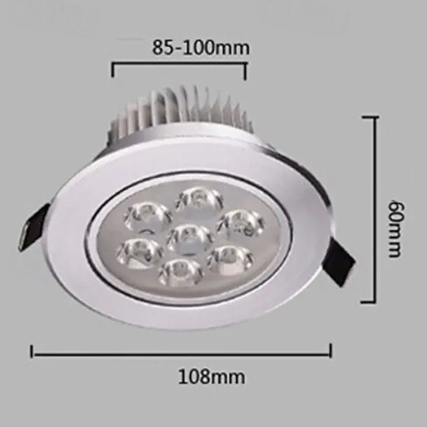 7W 7 LEDs Recessed LED Downlights Ceiling Lights, Warm White/Cold White, 85-265V for Home/Office Easy Install 1pc