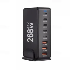 268W Desktop GaN Charger 8-port USB Type C PD Charger Fast Charge 3.0 USB Type C Fast Charger Mobile USB Charger