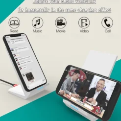 15W Fast Wireless Charger Qi Certified Wireless Charging Stand Compatible with iPhone 13/12/SE 2020/11/XS Max/XR/X Samsung Galaxy S22 S21 S20 S10 Note 20 and Qi Supported Phones