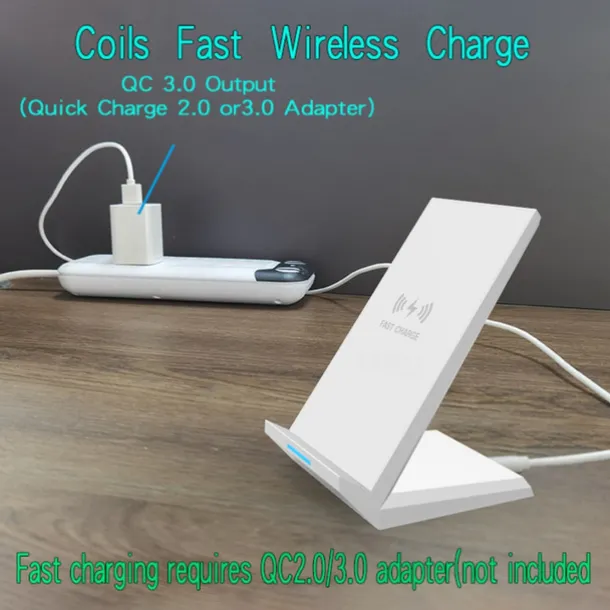 15W Fast Wireless Charger Qi Certified Wireless Charging Stand Compatible with iPhone 13/12/SE 2020/11/XS Max/XR/X Samsung Galaxy S22 S21 S20 S10 Note 20 and Qi Supported Phones