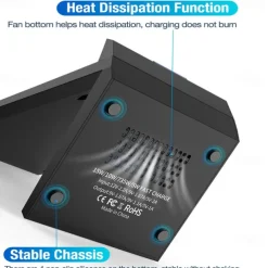 15W Fast Wireless Charger Qi Certified Wireless Charging Stand Compatible with iPhone 13/12/SE 2020/11/XS Max/XR/X Samsung Galaxy S22 S21 S20 S10 Note 20 and Qi Supported Phones