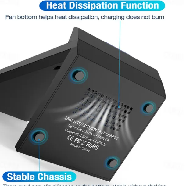 15W Fast Wireless Charger Qi Certified Wireless Charging Stand Compatible with iPhone 13/12/SE 2020/11/XS Max/XR/X Samsung Galaxy S22 S21 S20 S10 Note 20 and Qi Supported Phones