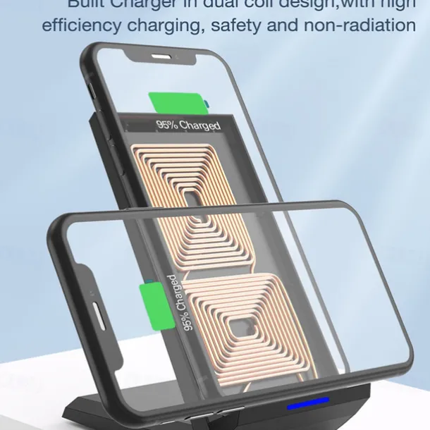 15W Fast Wireless Charger Qi Certified Wireless Charging Stand Compatible with iPhone 13/12/SE 2020/11/XS Max/XR/X Samsung Galaxy S22 S21 S20 S10 Note 20 and Qi Supported Phones