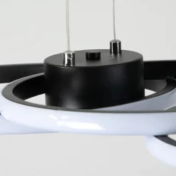 80W LED Ceiling Light Four Circle Adjustable Height Led Modern Restaurant Ceiling Light Gold and Black Suitable for Dining Room and Bedroom AC110V AC220V