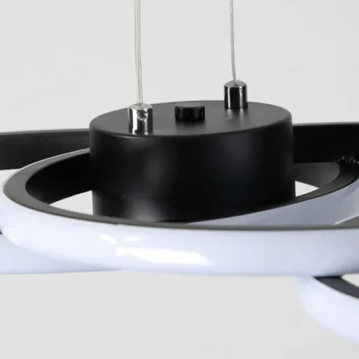 80W LED Ceiling Light Four Circle Adjustable Height Led Modern Restaurant Ceiling Light Gold and Black Suitable for Dining Room and Bedroom AC110V AC220V
