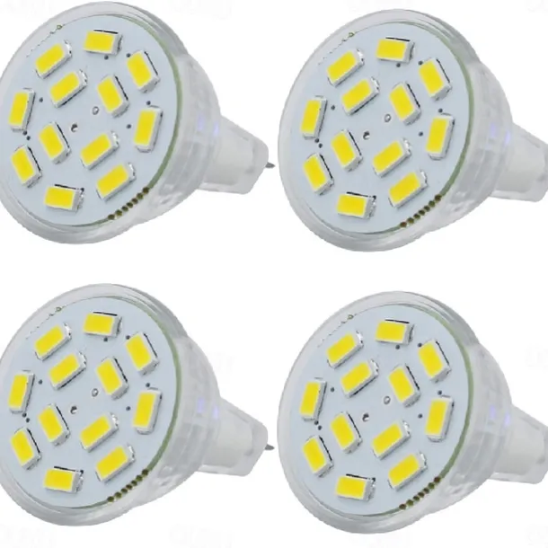 3W MR11 GU4 Led Bulb 300LM 3000K 6000K AC/DC12-24V Low Voltage Bulb Spotlight for Outdoor Landscape Track Lighting Non-Dimmable (4 pcs)
