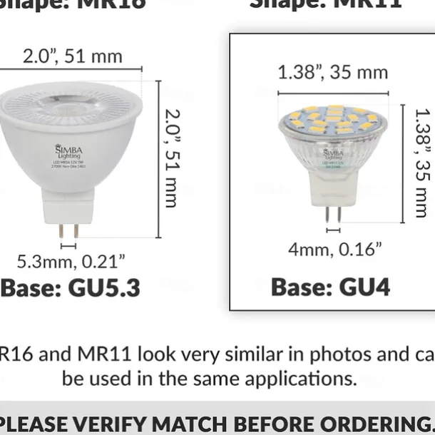 3W MR11 GU4 Led Bulb 300LM 3000K 6000K AC/DC12-24V Low Voltage Bulb Spotlight for Outdoor Landscape Track Lighting Non-Dimmable (4 pcs)