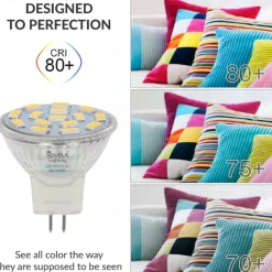 3W MR11 GU4 Led Bulb 300LM 3000K 6000K AC/DC12-24V Low Voltage Bulb Spotlight for Outdoor Landscape Track Lighting Non-Dimmable (4 pcs)