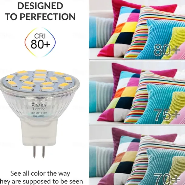 3W MR11 GU4 Led Bulb 300LM 3000K 6000K AC/DC12-24V Low Voltage Bulb Spotlight for Outdoor Landscape Track Lighting Non-Dimmable (4 pcs)