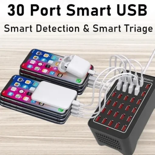 150W Multi USB Charger 30 Port USB Fast Charging Station Universal Carregador Portatil For Iphone 13 Samsung Xiaomi Ipad Tablet