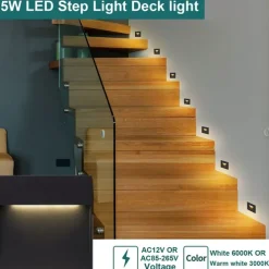 5W Outdoor Wall Light LED Waterproof IP65 Wall Lamp AC/D12V Safety Voltage Deck Lamp Bar Lamp Ladder Lamp Landscape Lamp Die Cast Aluminum 3000K Warm White Optional AC85-265V 2PCS 6PCS