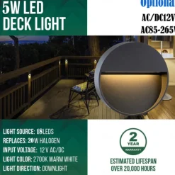 5W Outdoor Wall Light LED Waterproof IP65 Wall Lamp AC/D12V Safety Voltage Deck Lamp Bar Lamp Ladder Lamp Landscape Lamp Die Cast Aluminum 3000K Warm White Optional AC85-265V 2PCS 6PCS