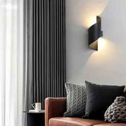 15W Outdoor Weatherproof Wall Light 10.9in Large Size Modern LED Wall Lamp Black Gold / White Gold Cast Aluminum Wall Wash Light for Porch Garden Corridor Balcony Landscape AC85-265V