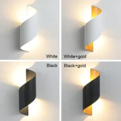 15W Outdoor Weatherproof Wall Light 10.9in Large Size Modern LED Wall Lamp Black Gold / White Gold Cast Aluminum Wall Wash Light for Porch Garden Corridor Balcony Landscape AC85-265V