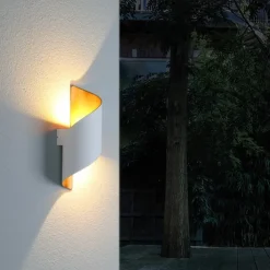 15W Outdoor Weatherproof Wall Light 10.9in Large Size Modern LED Wall Lamp Black Gold / White Gold Cast Aluminum Wall Wash Light for Porch Garden Corridor Balcony Landscape AC85-265V