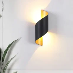 15W Outdoor Weatherproof Wall Light 10.9in Large Size Modern LED Wall Lamp Black Gold / White Gold Cast Aluminum Wall Wash Light for Porch Garden Corridor Balcony Landscape AC85-265V