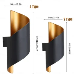 15W Outdoor Weatherproof Wall Light 10.9in Large Size Modern LED Wall Lamp Black Gold / White Gold Cast Aluminum Wall Wash Light for Porch Garden Corridor Balcony Landscape AC85-265V