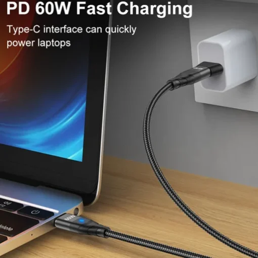 60W PD Fast Charger Cable USB C to Type C Micro Magnetic Data Cable 3A USB Cable for iPhone 13 Macbook Huawei Samsung