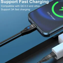 60W PD Fast Charger Cable USB C to Type C Micro Magnetic Data Cable 3A USB Cable for iPhone 13 Macbook Huawei Samsung