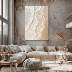 Wabi sabi art hand painted Coastal Beach Wave Oil Painting Set Large Wall Art Textured Canvas Hand Painted Ocean Seascape Modern Home Decor 3D Artwork painting christmas gift