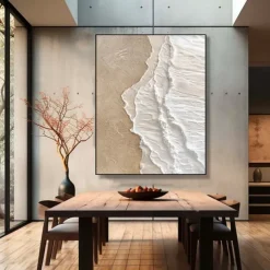 Wabi sabi art hand painted Coastal Beach Wave Oil Painting Set Large Wall Art Textured Canvas Hand Painted Ocean Seascape Modern Home Decor 3D Artwork painting christmas gift