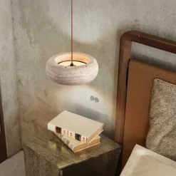 Wabi-Sabi Bedside Chandelier Cave Stone Restaurant Bar Vintage Creative Lamps Vestibule LED Pendant Light 20cm 110-240V