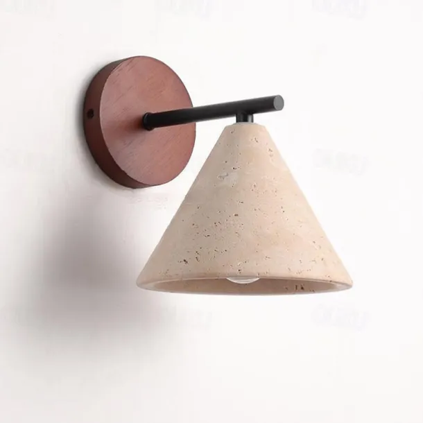 Wabi-Sabi Wall Sconce Yellow Travertine Natural Stone LED Lighting Fixture Indoor Lighting 85-265V