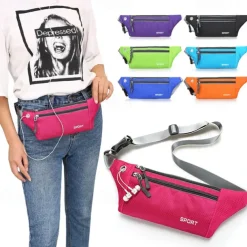 Waist Bag Men and Women Outdoor Sports Mobile Phone Waist Bag Nylon Waterproof Running Waist Bag Close-fitting Messenger Bag