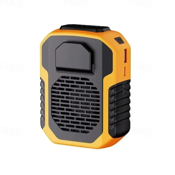 Waist Clip Fan with Power Bank – Anti-Drop Shock Absorption Bladeless Cooling Fan with Polymer Battery
