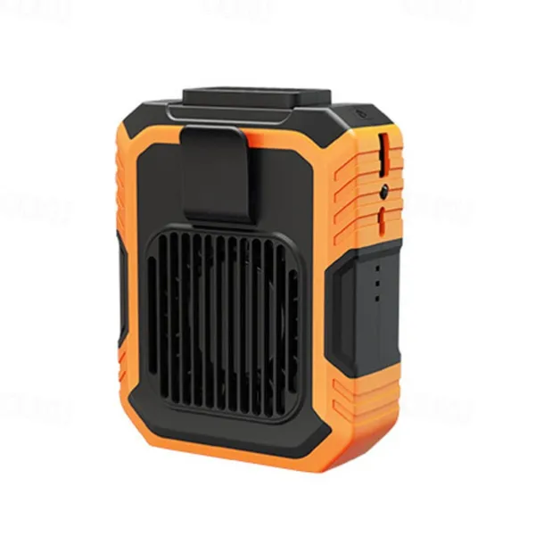 Waist Clip Fan with Power Bank – Anti-Drop Shock Absorption Bladeless Cooling Fan with Polymer Battery