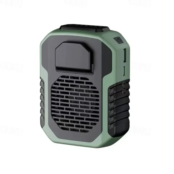 Waist Clip Fan with Power Bank – Anti-Drop Shock Absorption Bladeless Cooling Fan with Polymer Battery