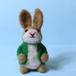 Waldorf Doll Accessories Handmade Wool Soft Baby Bunny Girl Accompany Rag Dolls Birthday Gift Knitted Doll Cute Girls Plush Doll Stuffed Toy Personalized Woven Doll Kit