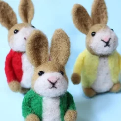 Waldorf Doll Accessories Handmade Wool Soft Baby Bunny Girl Accompany Rag Dolls Birthday Gift Knitted Doll Cute Girls Plush Doll Stuffed Toy Personalized Woven Doll Kit